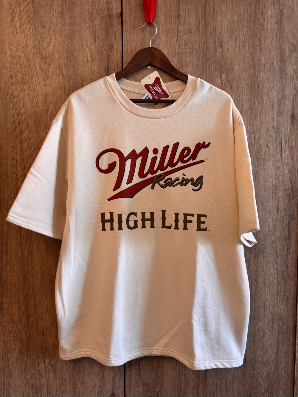 Miller Racing High Life Men’s Cream Short-Sleeve Tee NWT